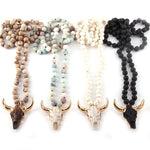 Beaded bull necklaces