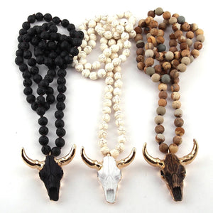 Beaded bull necklaces
