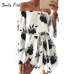 New Summer Playsuit Women Kimono Chiffon Boho Floral Playsuit Print Ruffles