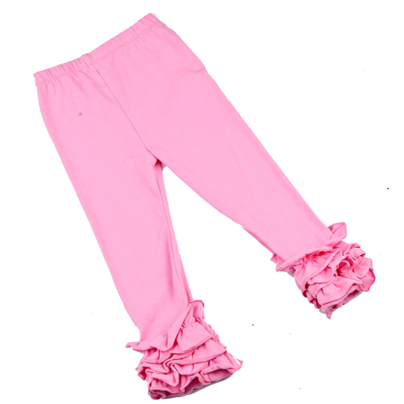 Fashion Leggings Soft Solid printing Kids Girl Trousers Girls Boutique Pants Girls Ruffle Pants Baby Leggings