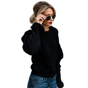Winter New Tees Fashion Tops Women T-shirt Clothing Casual Long Sleeves Hot Sale Speaker Sleeve Shirts