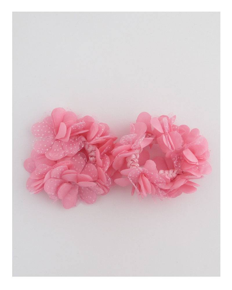 Bright color flower hair scrunchie