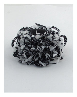 Printed chiffon  pom jaw hair clip