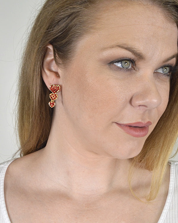 Heart Shaped Drop Earrings