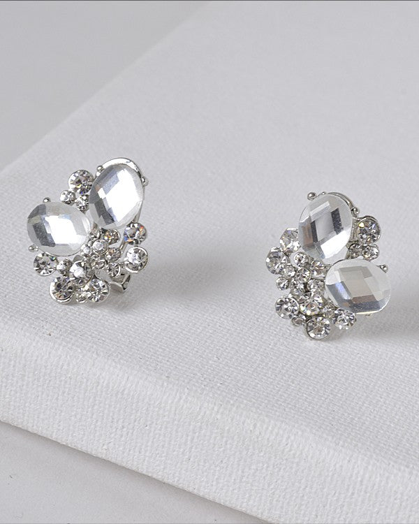 Crystal and Rhinestone Studded 3D Design Earrings