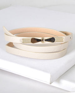 Gold Thin Bow Skinny Fashion Belt