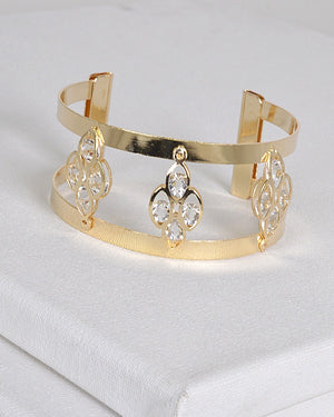 Crystal Embellished 3D Design Cuff Bracelet