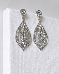 Crystal and Rhinestone Embellished Drop Stud Earrings