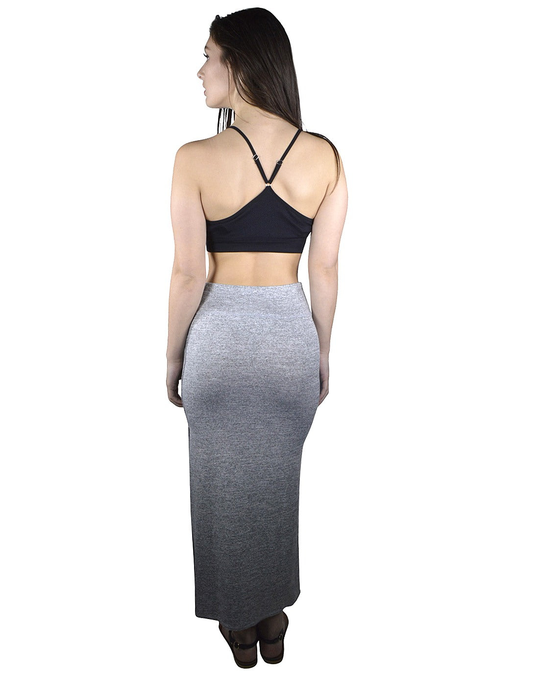 Slim Fit Side Slit Maxi Skirt