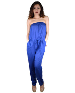 Solid Tank Style Tie Up Waist Jumpsuit