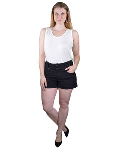 Plus Size Solid High Waist Shorts