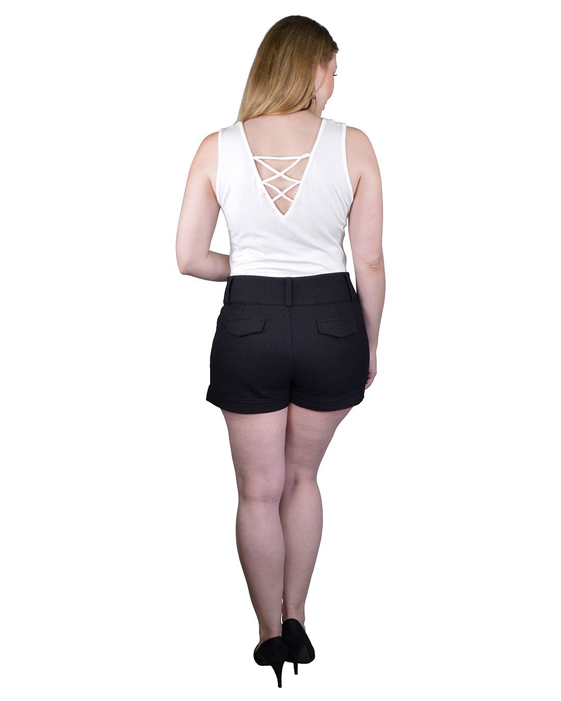 Plus Size Solid High Waist Shorts