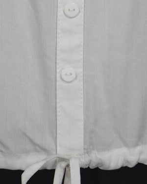 Off Shoulder Front Button Embellished Quarter Sleeves Top