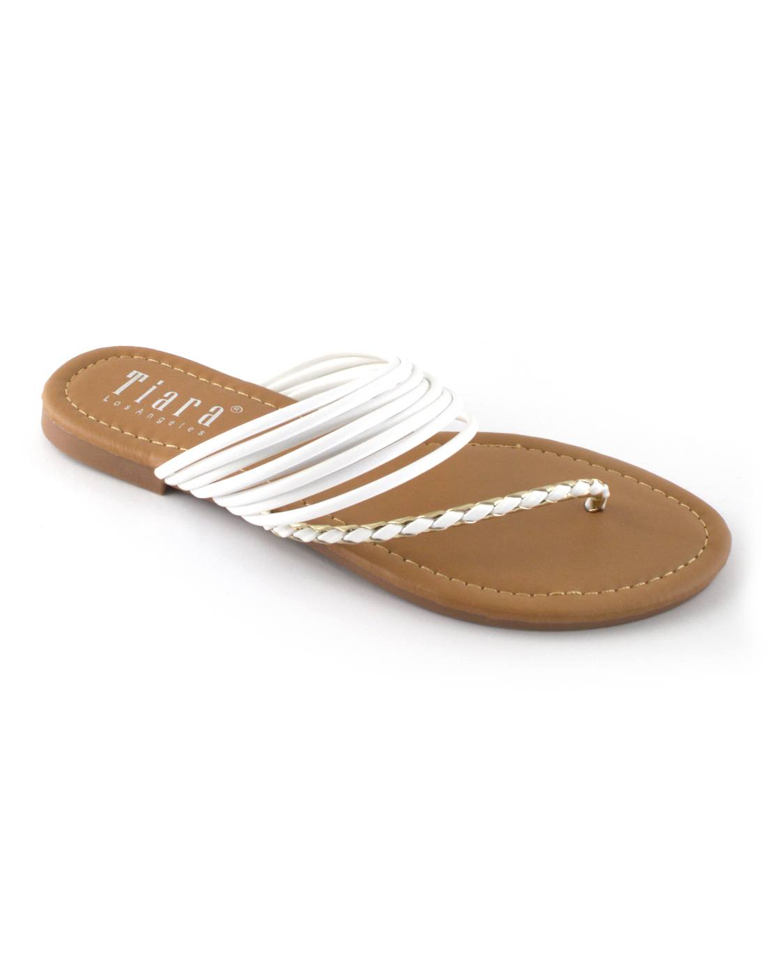 Braided Pattern Side Toe Strap Flat Sandals