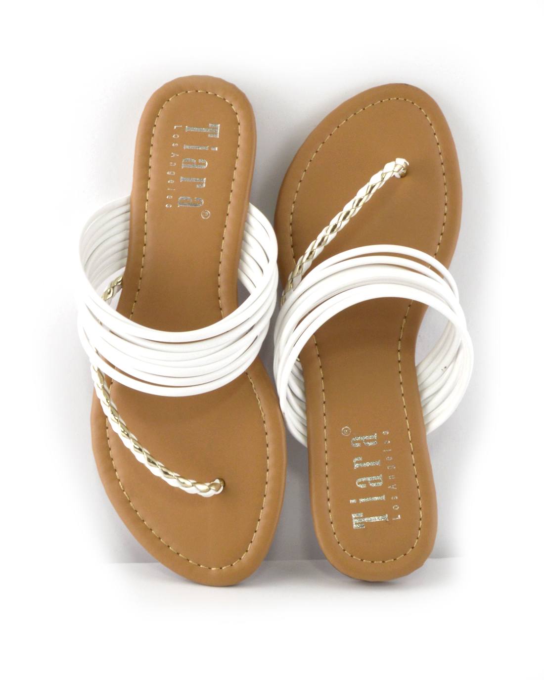 Braided Pattern Side Toe Strap Flat Sandals