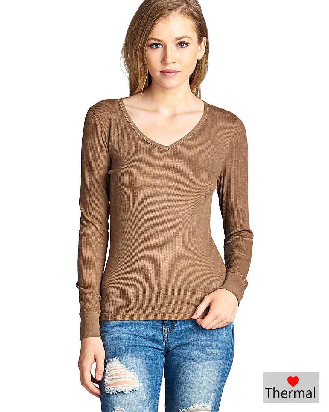 V neckline ribbed top