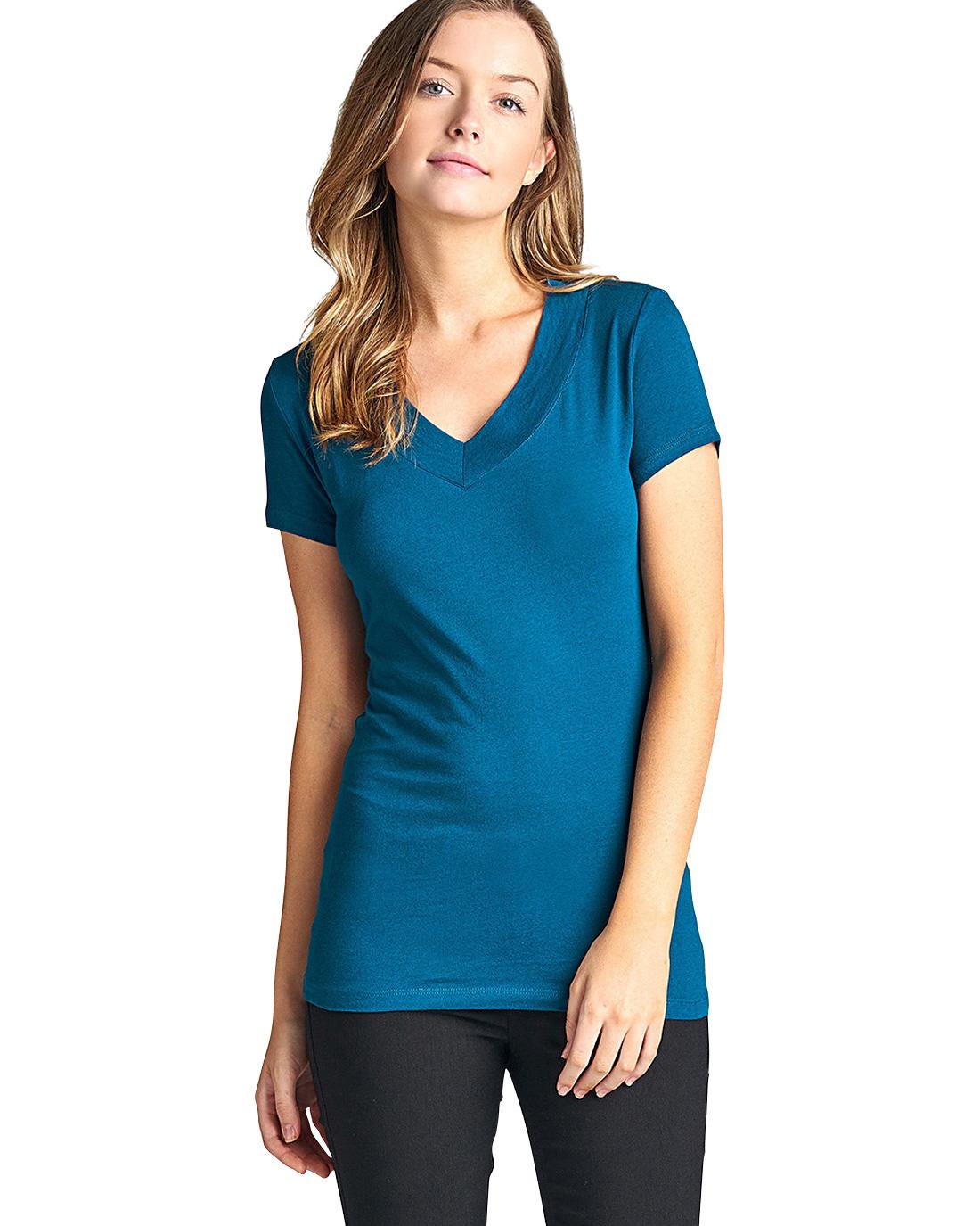 V neckline tee