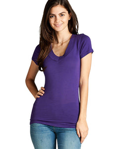 V neckline tee