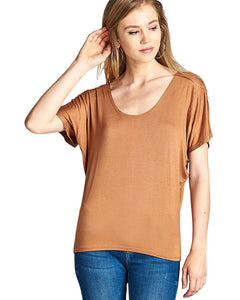 Relaxed fit round neckline top