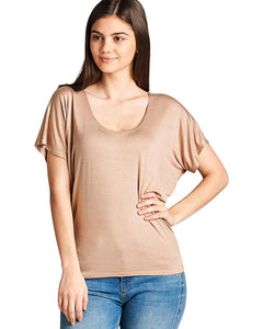 Relaxed fit round neckline top