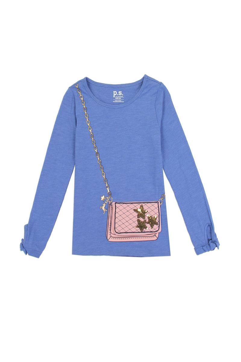 Girls aéropostale 7-14 long sleeve fashion top with 3d flap purse pocket