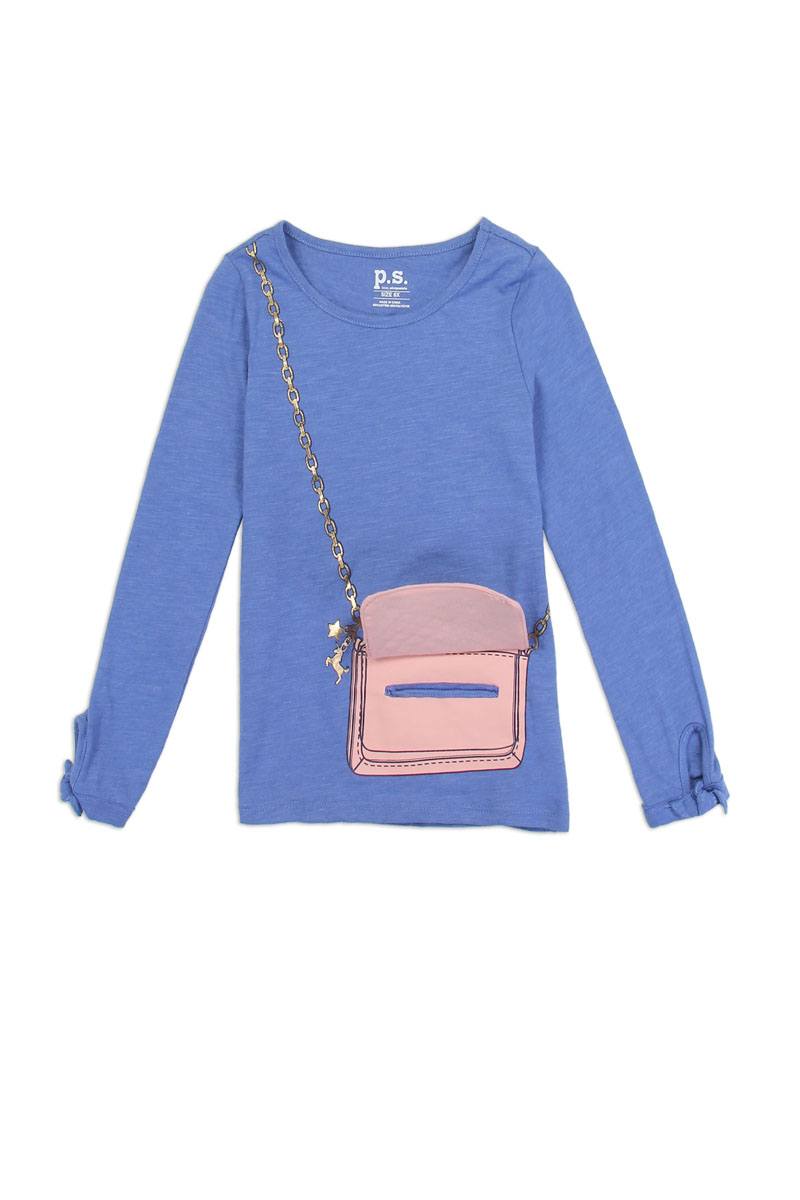 Girls aéropostale 7-14 long sleeve fashion top with 3d flap purse pocket
