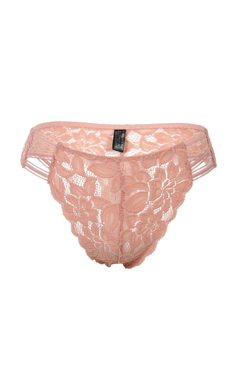 Ladies fashion caged floral lace thong