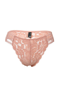 Ladies fashion caged floral lace thong