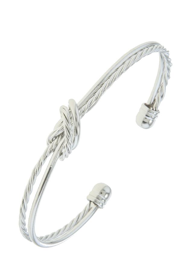 Knotted rope cuff bracelet