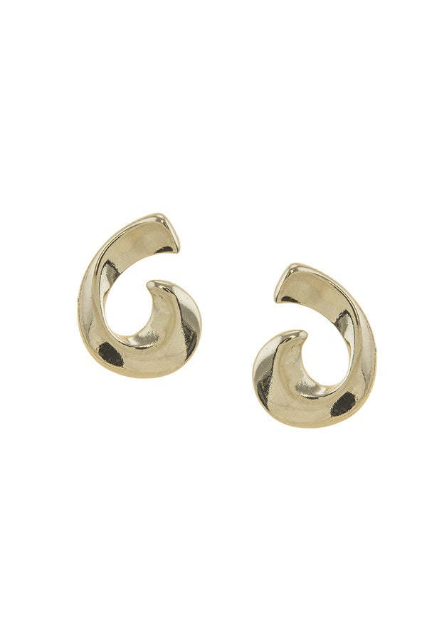 Metal swirl stud earrings