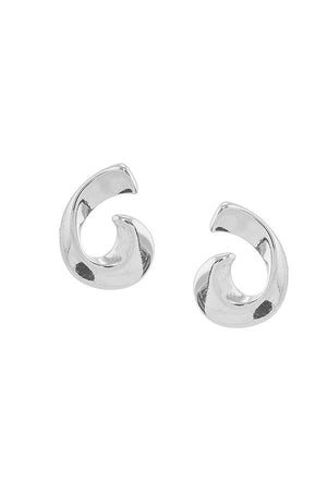 Metal swirl stud earrings