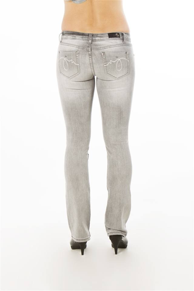 Ladies fashion  denim mid rise boot cut jeans