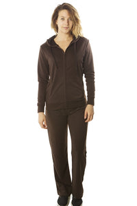 Ladies fashion french terry hoodie jacket and pant set