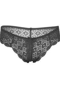 Floral lace opening lace thong panty