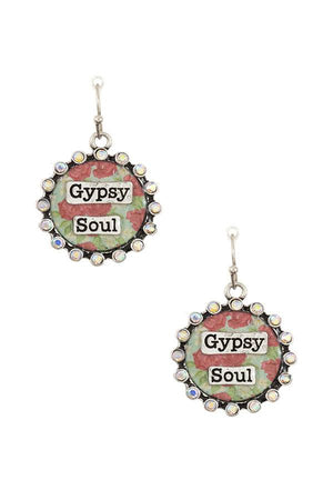 Gypsy soul rhinestone framed dangle earring