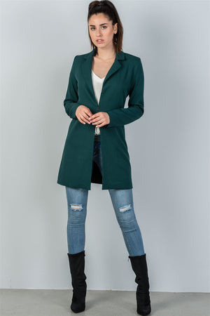 Ladies fashion oversize fit long sleeve open front blazer jacket