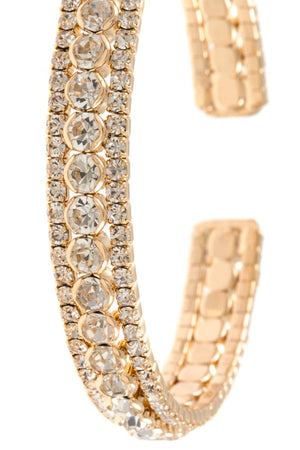 Ladies crystal gem aligned flex bracelet