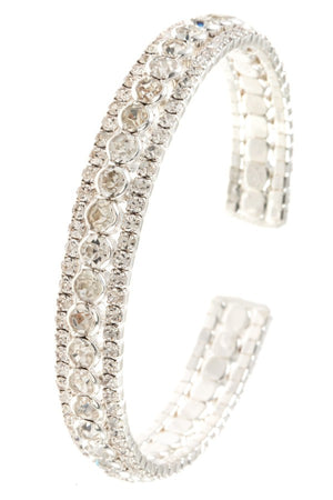 Ladies crystal gem aligned flex bracelet