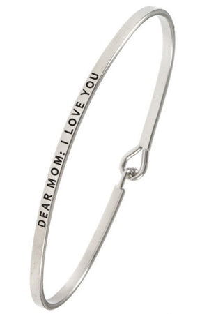 Ladies dear mom: i love you brass bangle bracelet