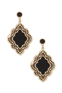 Ladies moroccan cut out orante dangle earring