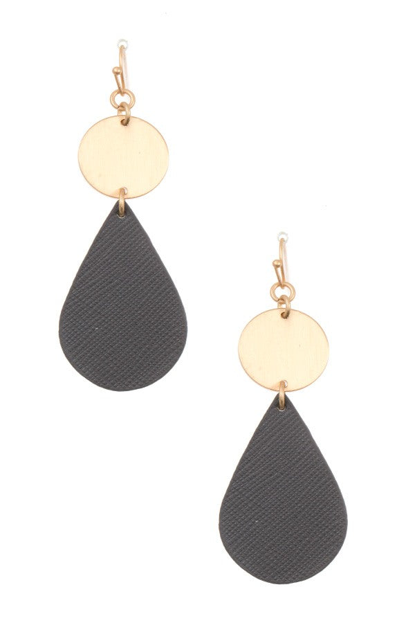 Ladies fashion disk link teardrop earring