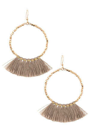 Ladies fashion round tassel link dangle earring