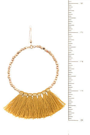 Ladies fashion round tassel link dangle earring