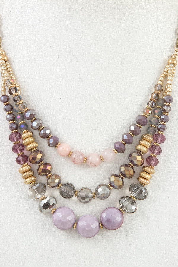 Multi low glass bead necklace set