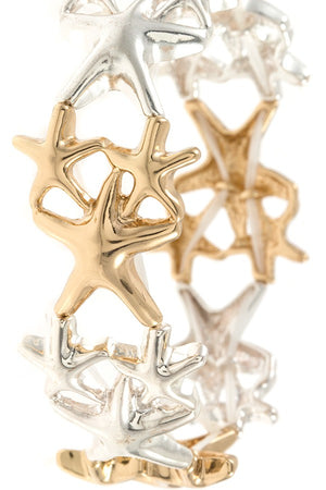 Mix link starfish bracelet