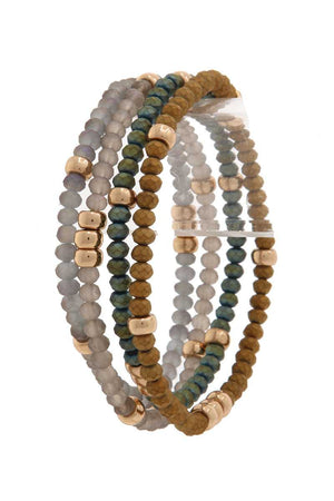 Mutli beaded stretch bracelet