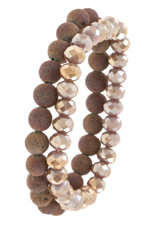 Faceted mix bead bracelet