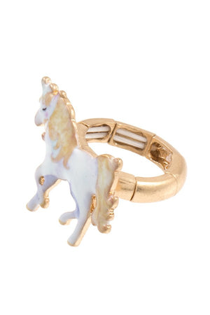 White unicorn stretch ring