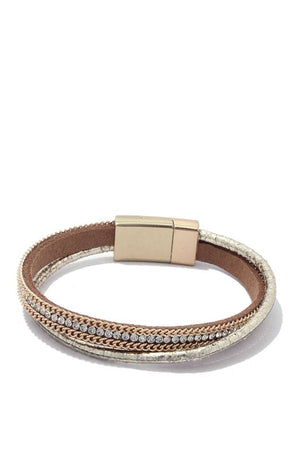 Rhinestone chain magnetic bracelet