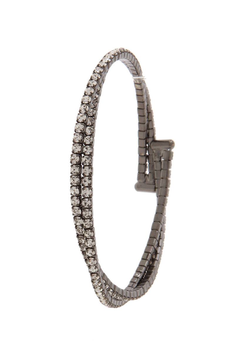 Twisted pave rhinestone cuff bracelet